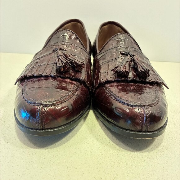 Bruno Magli Genuine Burgundy Crocodile Tassel Loafers – Men’s 10.5M main image 8